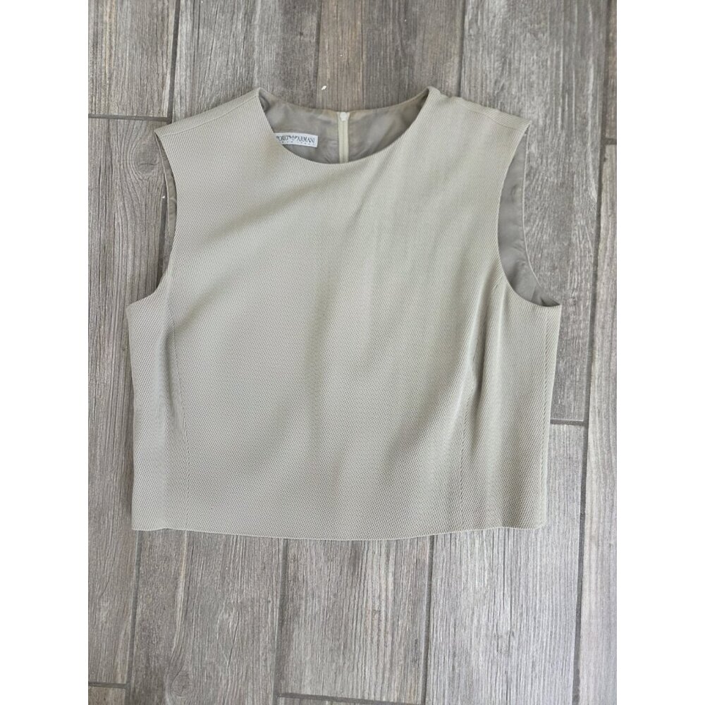 Emporio Armani Zip Up Wool blend Vest Striped 90s Size Small. Reworked. Sm Stain